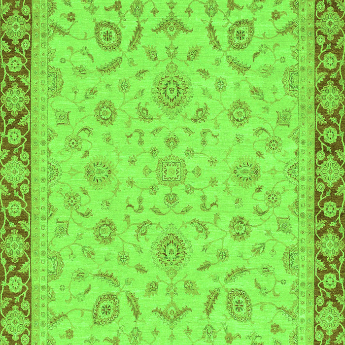 Machine Washable Oriental Green Traditional Area Rugs, wshabs3970grn