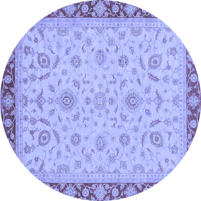Round Oriental Blue Traditional Rug, abs3970blu