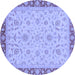 Round Oriental Blue Traditional Rug, abs3970blu