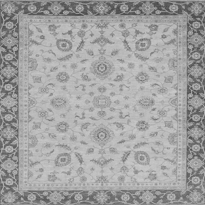 Square Machine Washable Oriental Gray Traditional Rug, wshabs3970gry