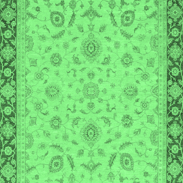 Machine Washable Oriental Emerald Green Traditional Area Rugs, wshabs3970emgrn