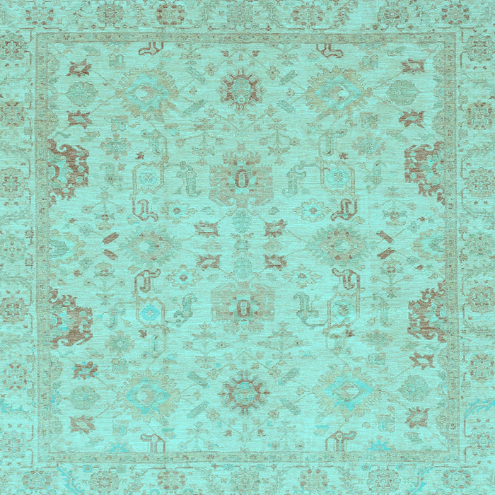 Square Machine Washable Oriental Light Blue Traditional Rug, wshabs3971lblu