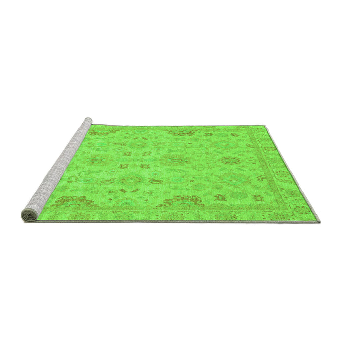Sideview of Machine Washable Oriental Green Traditional Area Rugs, wshabs3971grn