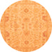 Round Oriental Orange Traditional Rug, abs3971org