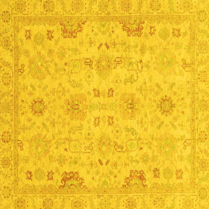 Square Machine Washable Oriental Yellow Traditional Rug, wshabs3971yw