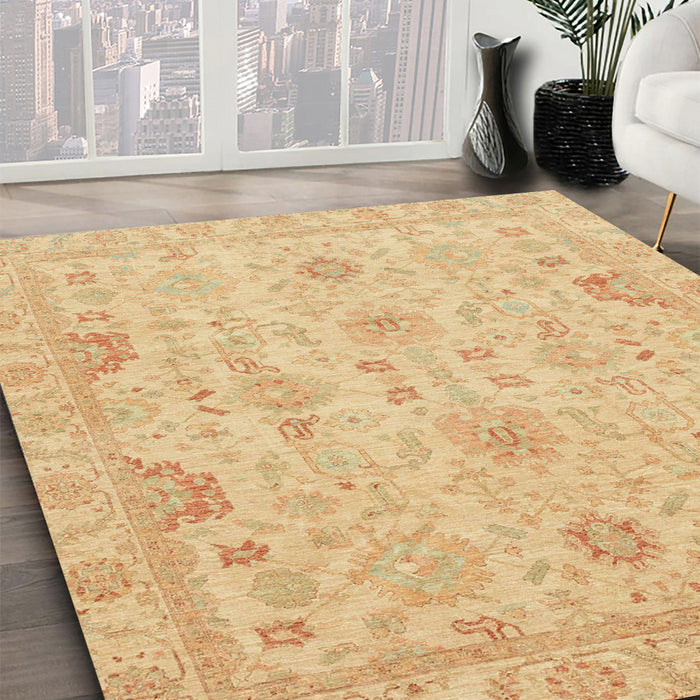 Machine Washable Abstract Orange Rug in a Family Room, wshabs3971