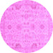 Round Oriental Purple Traditional Rug, abs3971pur