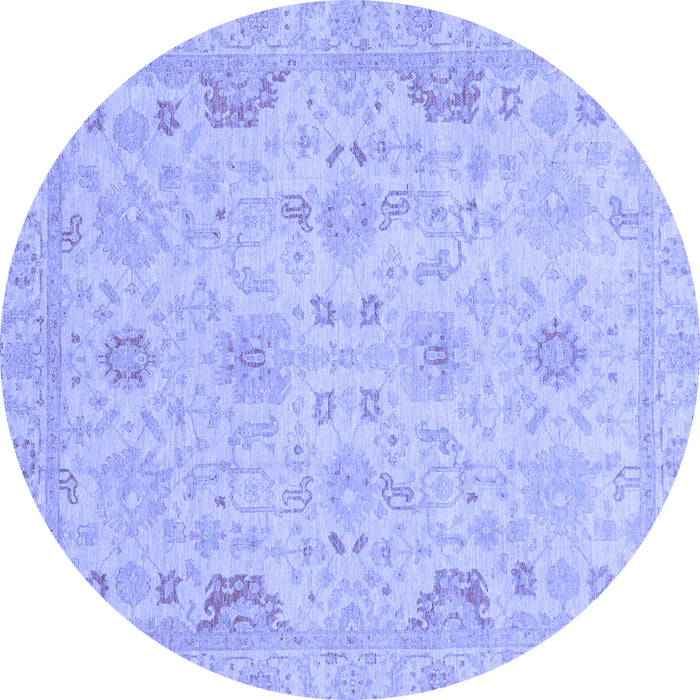 Round Oriental Blue Traditional Rug, abs3971blu