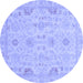 Round Oriental Blue Traditional Rug, abs3971blu