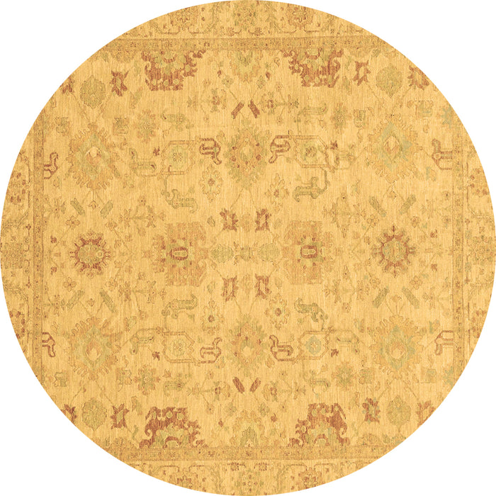Round Machine Washable Oriental Brown Traditional Rug, wshabs3971brn