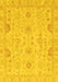 Machine Washable Oriental Yellow Traditional Rug, wshabs3971yw