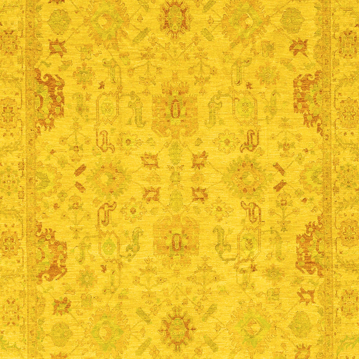 Machine Washable Oriental Yellow Traditional Rug, wshabs3971yw