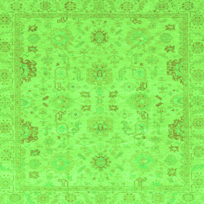 Square Machine Washable Oriental Green Traditional Area Rugs, wshabs3971grn