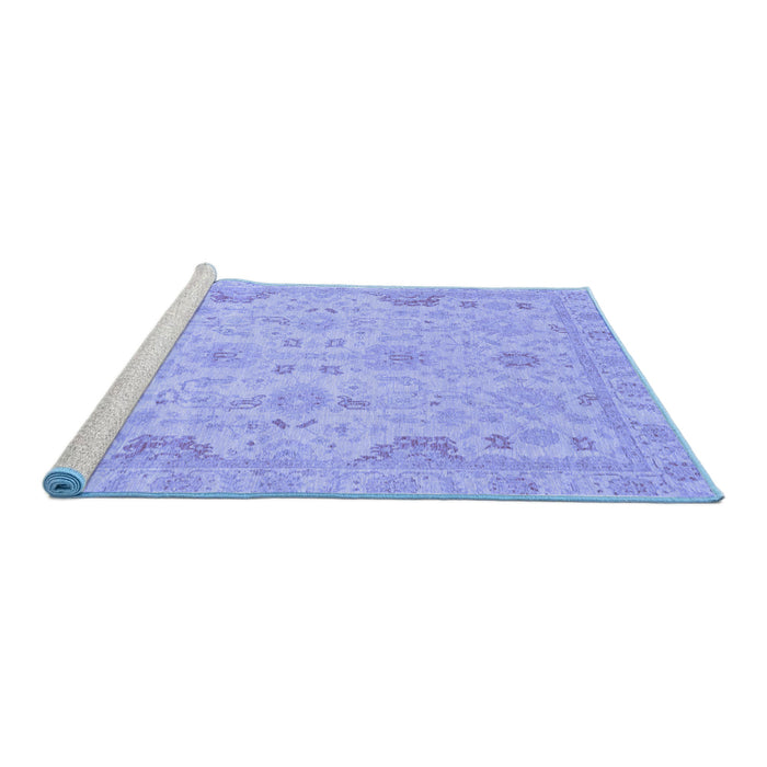 Sideview of Machine Washable Oriental Blue Traditional Rug, wshabs3971blu