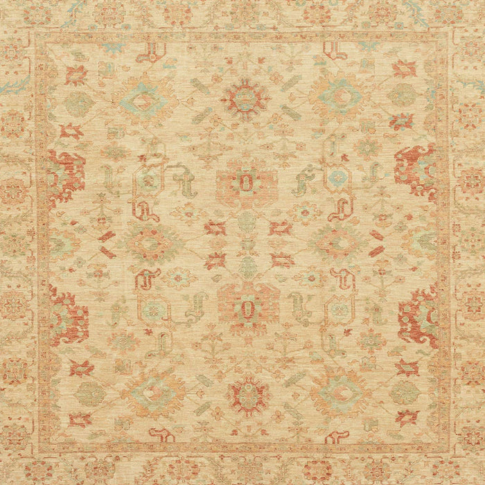 Square Machine Washable Abstract Orange Rug, wshabs3971