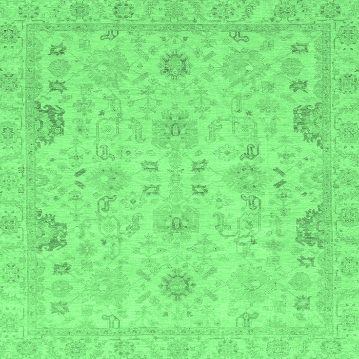 Square Machine Washable Oriental Emerald Green Traditional Area Rugs, wshabs3971emgrn