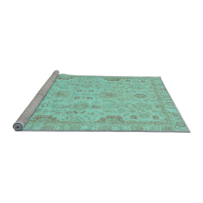 Sideview of Machine Washable Oriental Light Blue Traditional Rug, wshabs3971lblu