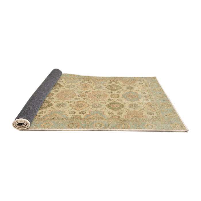 Sideview of Abstract Metallic Gold Modern Rug, abs3972
