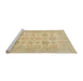 Sideview of Machine Washable Abstract Metallic Gold Rug, wshabs3972