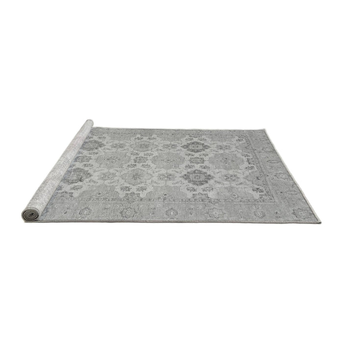 Sideview of Machine Washable Abstract Gray Modern Rug, wshabs3972gry