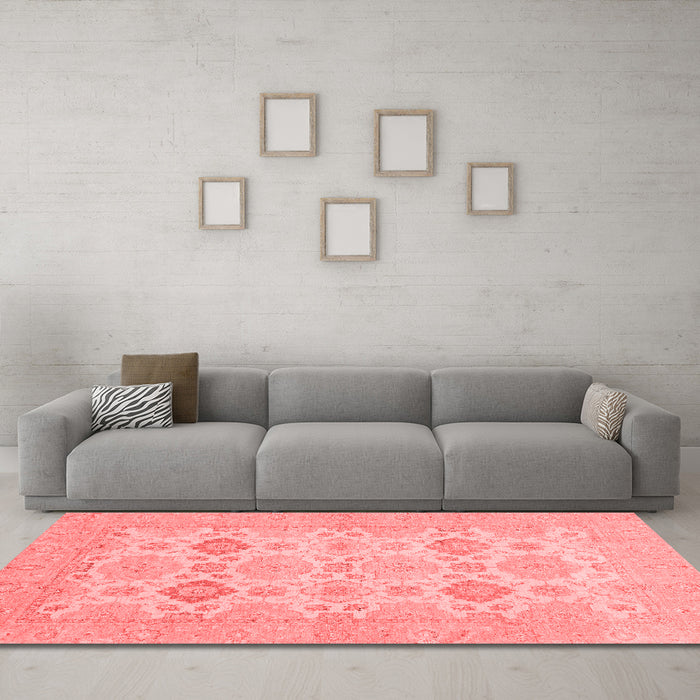 Modern Red Washable Rugs
