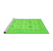 Sideview of Machine Washable Abstract Green Modern Area Rugs, wshabs3972grn