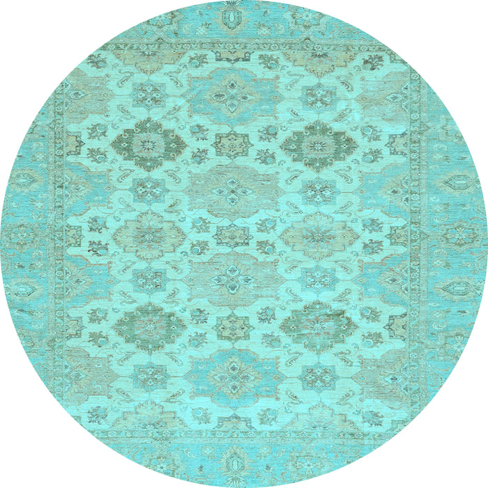 Round Machine Washable Abstract Light Blue Modern Rug, wshabs3972lblu