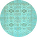 Round Machine Washable Abstract Light Blue Modern Rug, wshabs3972lblu