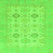 Square Abstract Green Modern Rug, abs3972grn