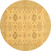 Round Machine Washable Abstract Brown Modern Rug, wshabs3972brn