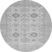 Round Machine Washable Abstract Gray Modern Rug, wshabs3972gry