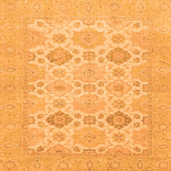 Square Machine Washable Abstract Orange Modern Area Rugs, wshabs3972org