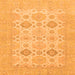 Square Machine Washable Abstract Orange Modern Area Rugs, wshabs3972org