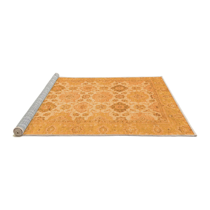 Sideview of Machine Washable Abstract Orange Modern Area Rugs, wshabs3972org