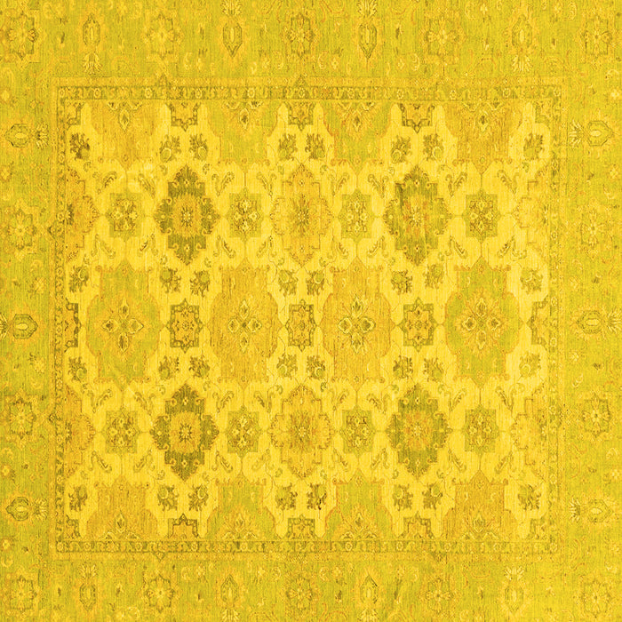 Square Machine Washable Abstract Yellow Modern Rug, wshabs3972yw