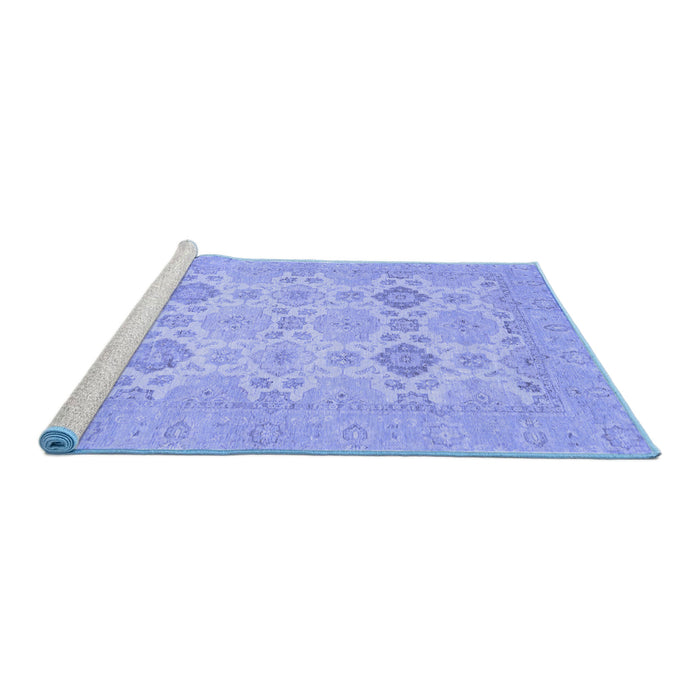 Sideview of Machine Washable Abstract Blue Modern Rug, wshabs3972blu