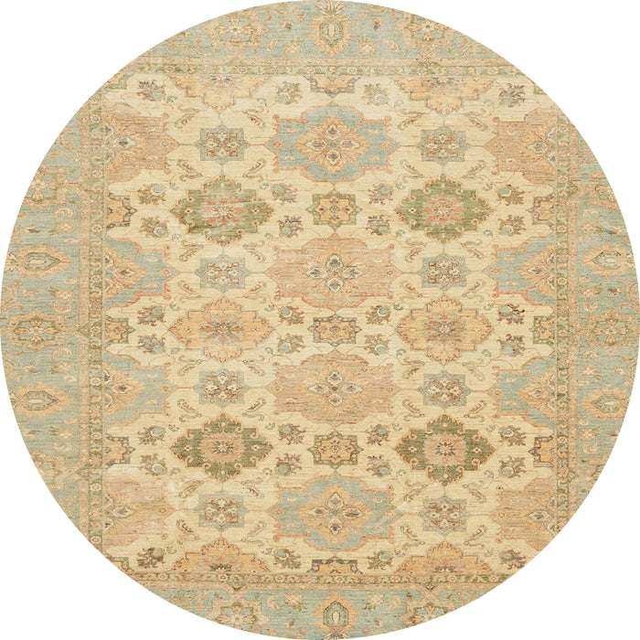 Round Abstract Metallic Gold Modern Rug, abs3972