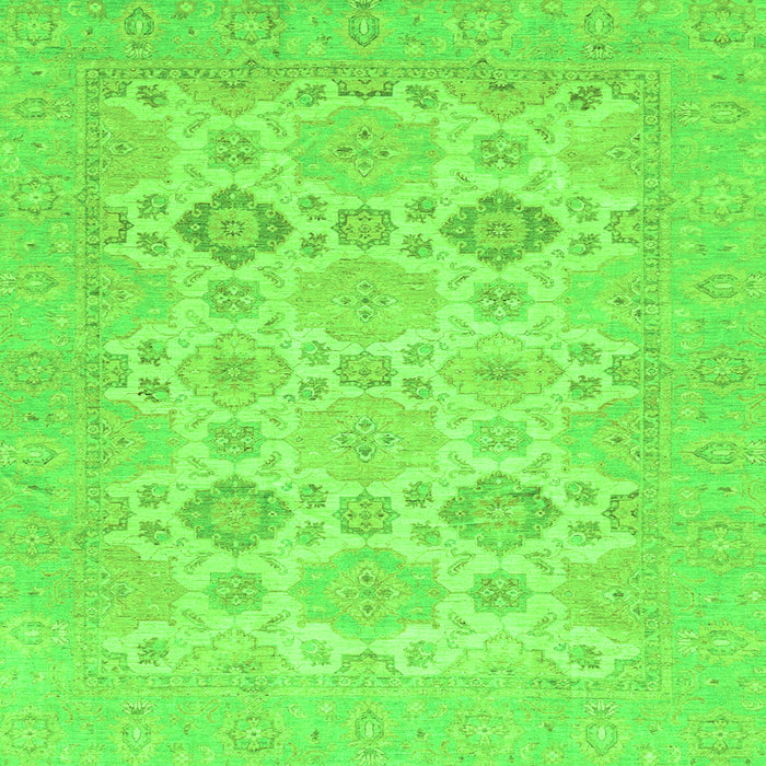 Square Machine Washable Abstract Green Modern Area Rugs, wshabs3972grn