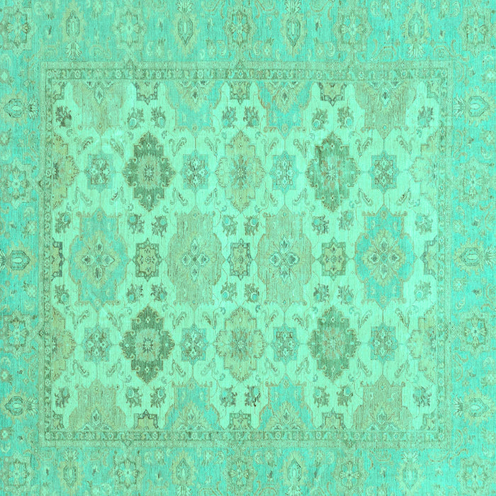 Square Abstract Turquoise Modern Rug, abs3972turq