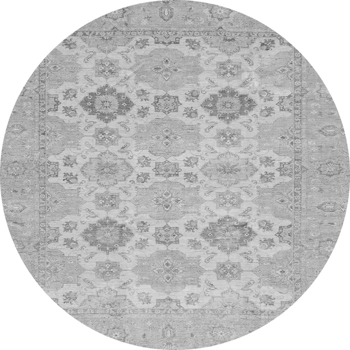 Round Abstract Gray Modern Rug, abs3972gry