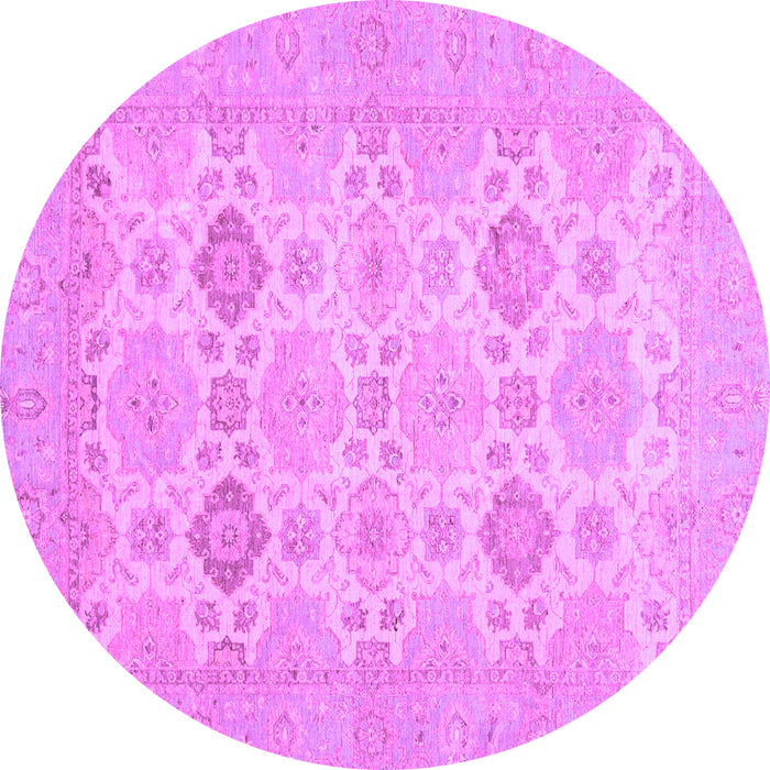 Round Machine Washable Abstract Purple Modern Area Rugs, wshabs3972pur