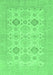 Machine Washable Abstract Emerald Green Modern Area Rugs, wshabs3972emgrn