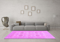 Machine Washable Abstract Purple Modern Area Rugs in a Living Room, wshabs3972pur