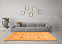 Machine Washable Abstract Orange Modern Rug, wshabs3972org