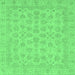 Square Abstract Emerald Green Modern Rug, abs3973emgrn