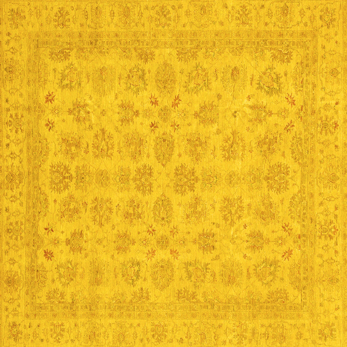 Square Machine Washable Abstract Yellow Modern Rug, wshabs3973yw