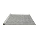 Sideview of Machine Washable Abstract Gray Modern Rug, wshabs3973gry