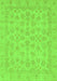 Machine Washable Abstract Green Modern Area Rugs, wshabs3973grn