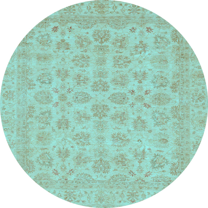 Round Machine Washable Abstract Light Blue Modern Rug, wshabs3973lblu