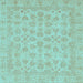 Square Abstract Light Blue Modern Rug, abs3973lblu